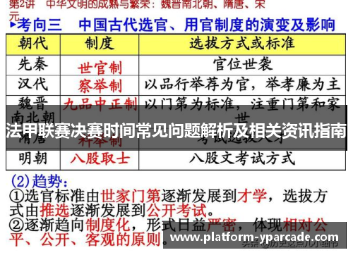 法甲联赛决赛时间常见问题解析及相关资讯指南 法甲联赛决赛时间常见问题解析及相关资讯指南